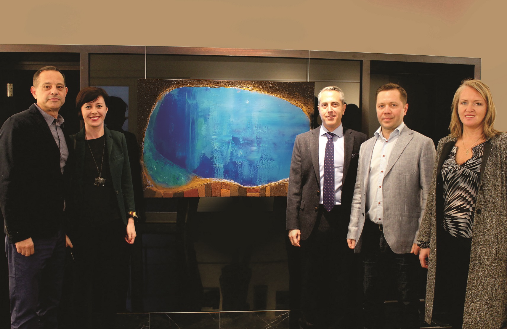 Denis Siniauski and guests at the exhibition opening, 2018. Source: Turismo y Cultura de Canarias. Photographer not identified in the source.